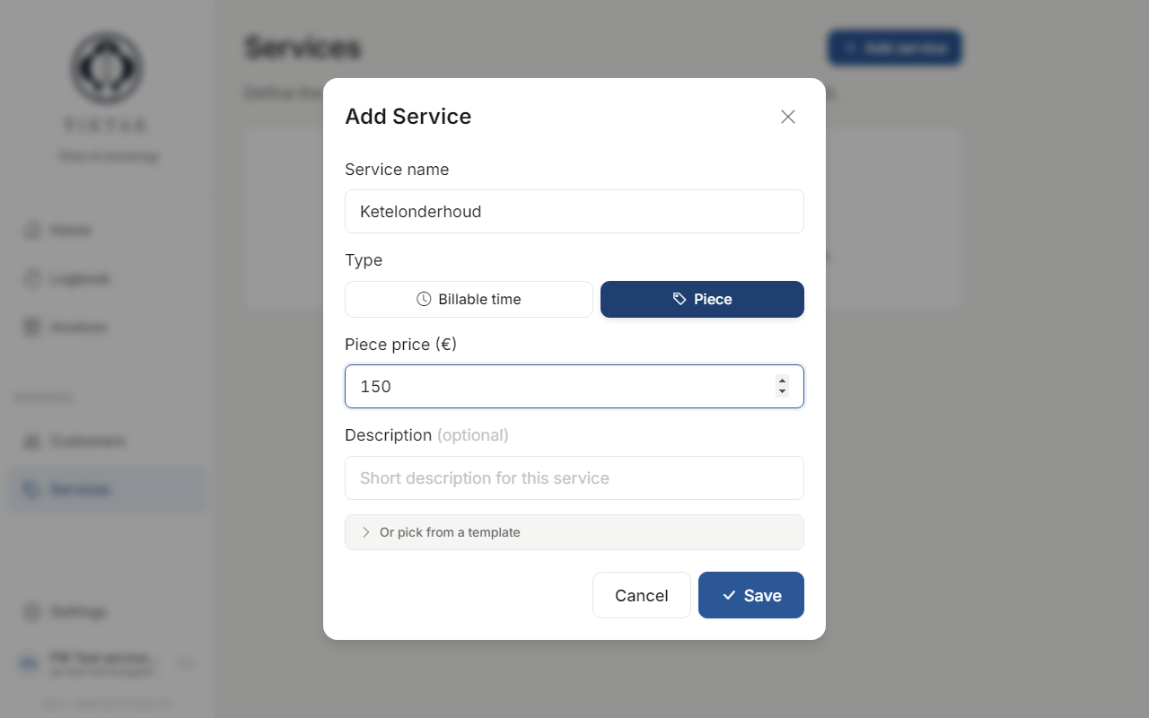 Adding a fixed-price service