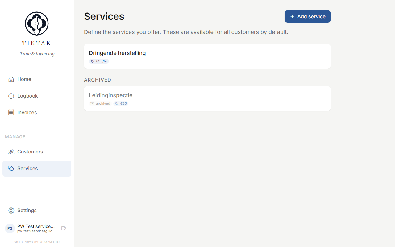 Archived services section